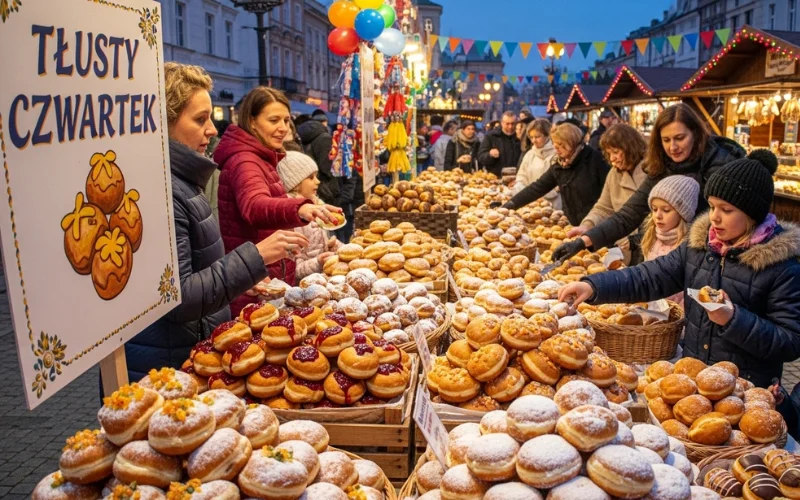 Explain the Fat Thursday celebration and the tradition of eating paczki and sweets.