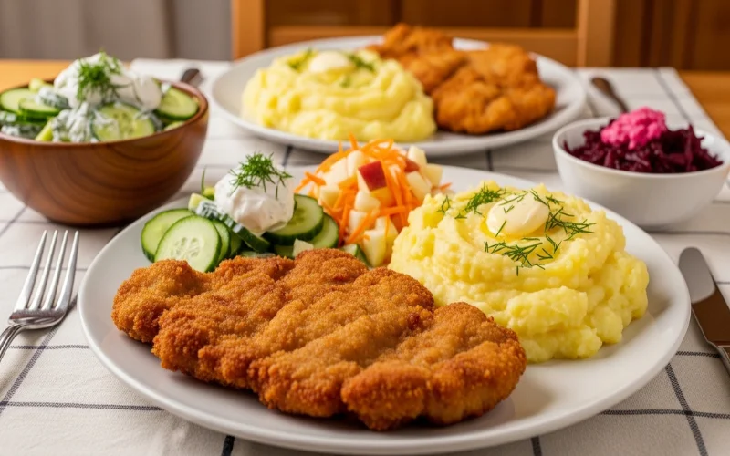 Explain kotlet schabowy, how it is prepared, and why it is a common everyday Polish dinner.