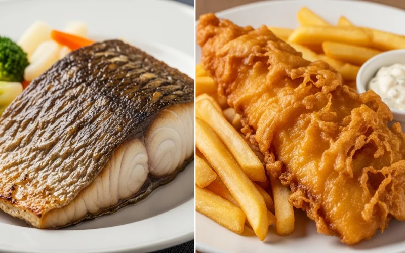 Overcooked fish and unhealthy fried fish comparison